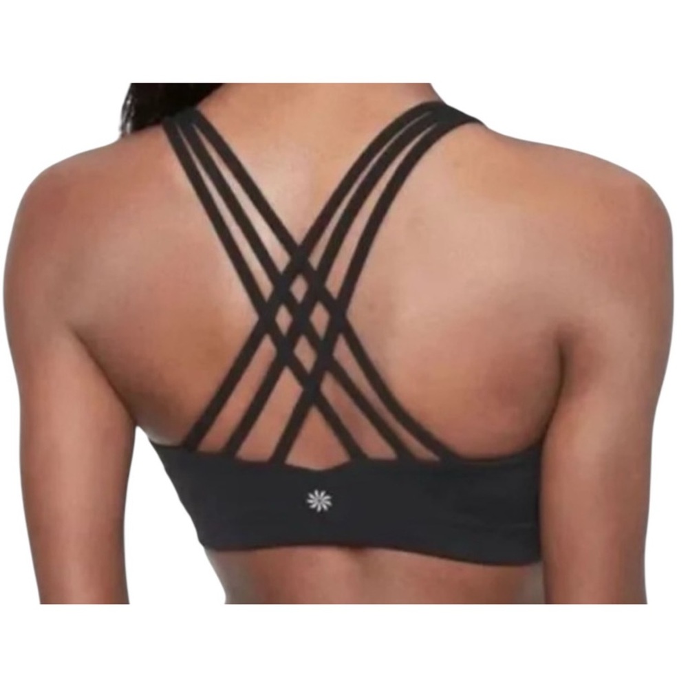 Athleta Small Black Hyper Focused Strappy Sports Bra Fits A-C